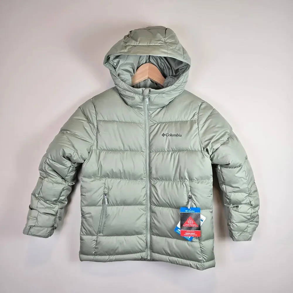 Columbia Youth Pike Lake II Hooded Jacket Size S/8 Safari Omni-Heat Outgrown